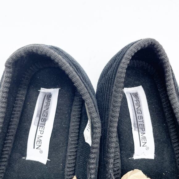 Spring Step Men's Adam Black Slip-On Corduroy Slipper Size 39 - Picture 10 of 10